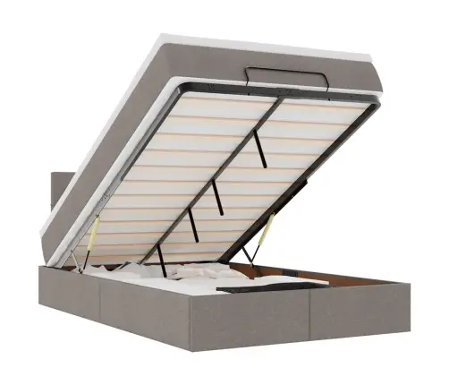 Ottomani Voodi Madratsiga, Pruunikashall, 120X200 cm Kangas