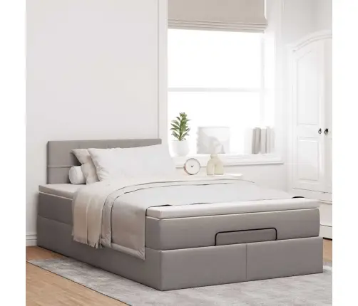 Ottomani Voodi Madratsiga, Pruunikashall, 120X200 cm Kangas