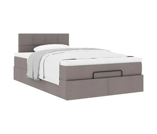 Ottomani Voodi Madratsiga, Pruunikashall, 120X200 cm Kangas