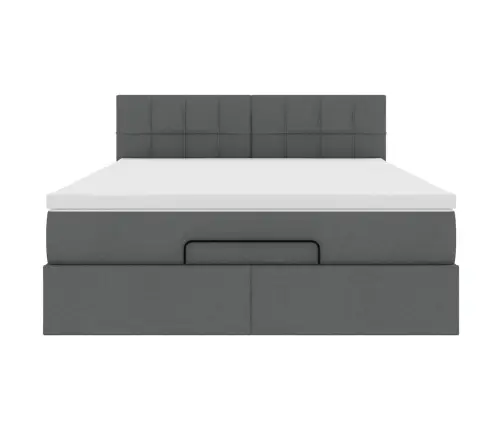 Osmanų Lova Su Čiužiniu, Pilkas, 140X190cm Audinys