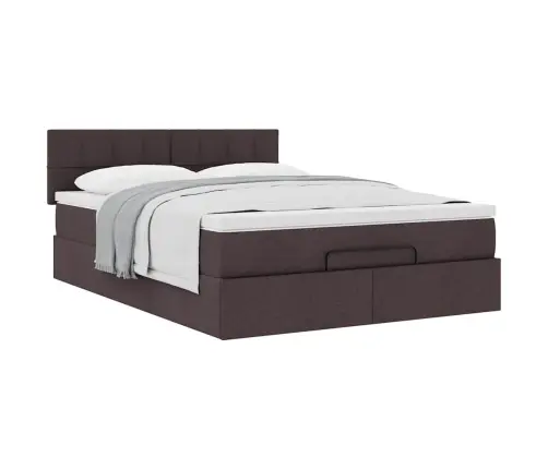 Osmaņu Gultas Rāmis Ar Matrača Tumši Pelēks 140X200 Cm Audums Vidaxl