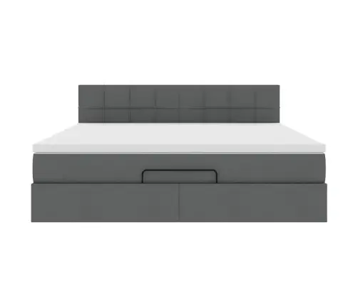 Osmanų Lovos Rėmas Su Čiužiniu, Pilkas, 160X200 cm Audinys