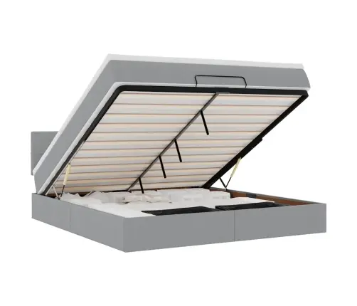 Osmaņu Gultas Rāmis Ar Matrača Gaiši Pelēks 180X200 Cm Audums Vidaxl