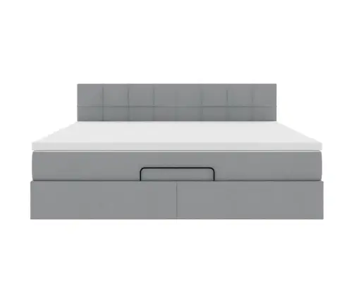 Osmaņu Gultas Rāmis Ar Matrača Gaiši Pelēks 180X200 Cm Audums Vidaxl