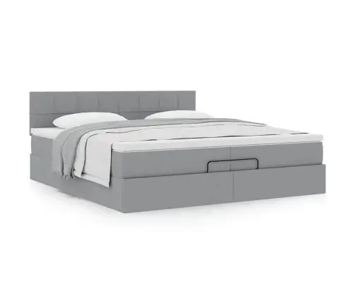 Ottomani Voodi Madratsiga, Helehall, 200 X 200 cm Kangas