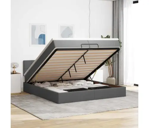 Ottomani Voodi Madratsiga, Tumehall, 200 X 200 cm Kangas