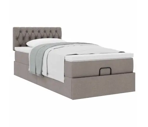 Ottomani Voodiraam Madratsiga, Pruunikashall, 80X200cm Kangas