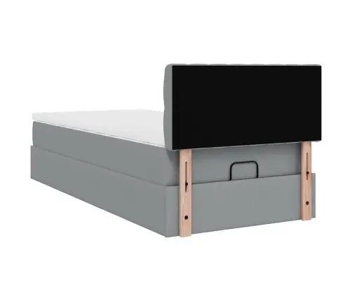 Osmaņu Gultas Rāmis Ar Matrača Gaiši Pelēks 90X190 Cm Audums Vidaxl