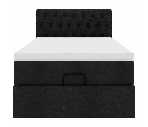 Osmaņu Gultas Rāmis Ar Matrača Melns 90X190 Cm Audums Vidaxl