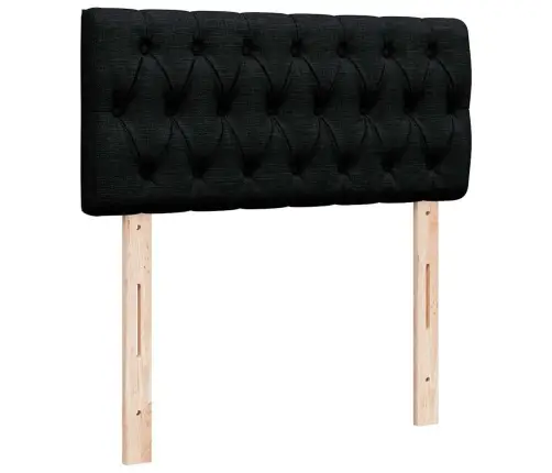 Osmaņu Gultas Rāmis Ar Matrača Melns 90X190 Cm Audums Vidaxl