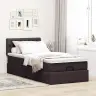 Osmaņu Gultas Rāmis Ar Matrača Tumši Brūns 90X190 Cm Audums Vidaxl