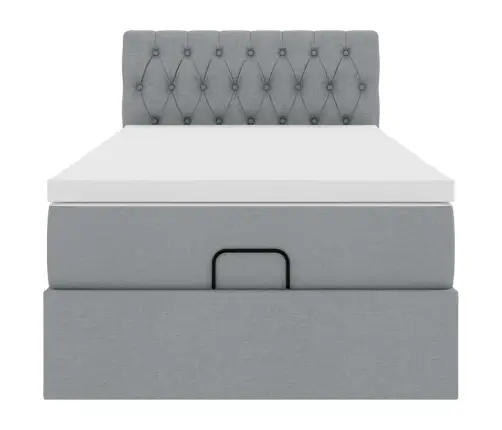 Osmaņu Gulta Ar Matraci Gaiši Pelēks 90X200 Cm Audums Vidaxl