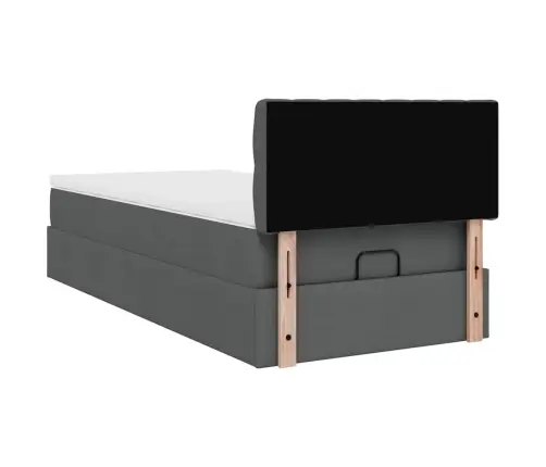 Osmaņu Gultas Rāmis Ar Matrača Tumši Pelēks 100X200 Cm Audums Vidaxl