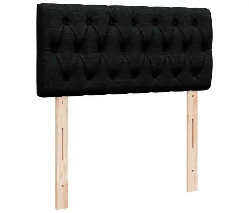 Osmaņu Gultas Rāmis Ar Matrača Melns 100X200 Cm Audums Vidaxl