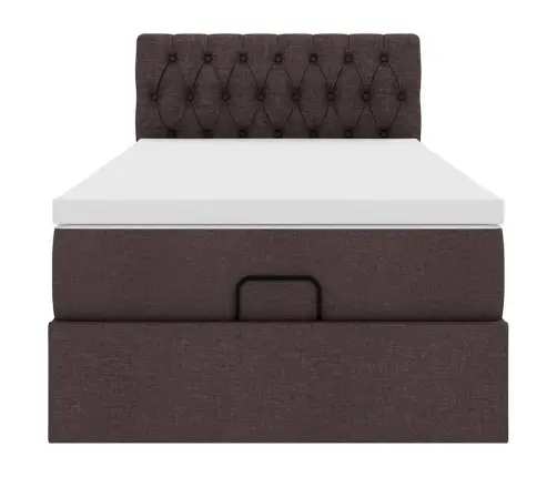 Osmaņu Gultas Rāmis Ar Matrača Tumši Brūns 100X200 Cm Audums Vidaxl