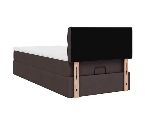 Osmaņu Gultas Rāmis Ar Matrača Tumši Brūns 100X200 Cm Audums Vidaxl