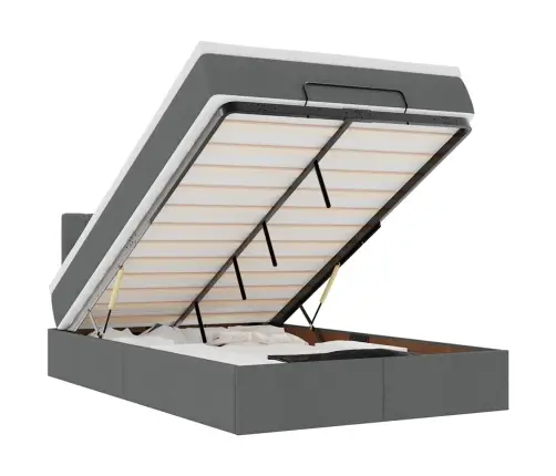 Osmanų Lova Su Čiužiniu, Pilkas, 120X190cm Audinys