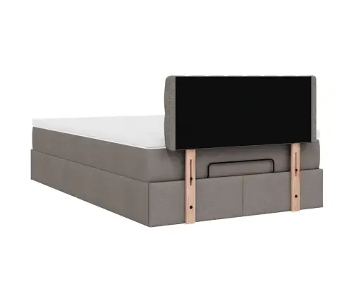 Osmaņu Gultas Rāmis Ar Matrača Pelēkbrūns 120X190Cm Audums Vidaxl