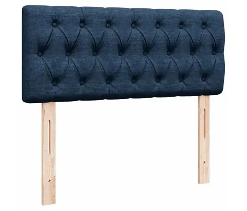 Osmaņu Gultas Rāmis Ar Matrača Zils 120X190Cm Audums Vidaxl