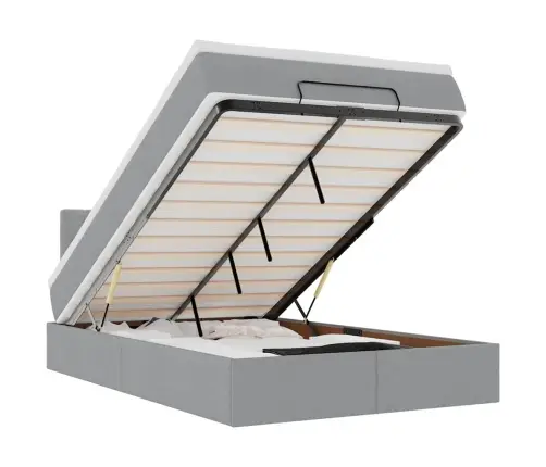 Osmaņu Gultas Rāmis Ar Matrača Gaiši Pelēks 120X200 Cm Audums Vidaxl