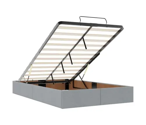 Osmaņu Gultas Rāmis Ar Matrača Gaiši Pelēks 120X200 Cm Audums Vidaxl