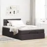 Ottomani Voodi Madratsiga, Tumepruun, 120X200 cm Kangas