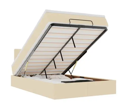 Osmanų Lovos Rėmas Su Čiužiniu, Kreminis, 120X200cm Audinys