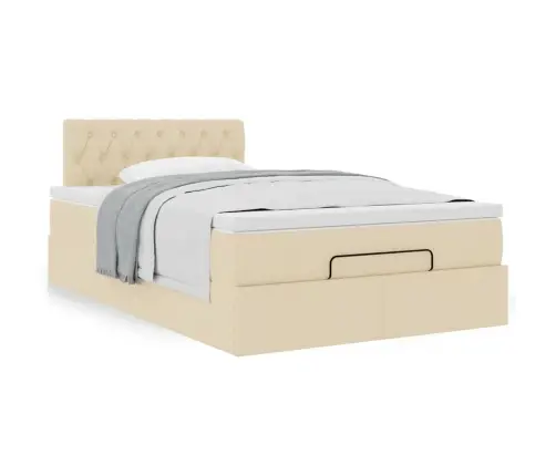 Osmanų Lovos Rėmas Su Čiužiniu, Kreminis, 120X200cm Audinys