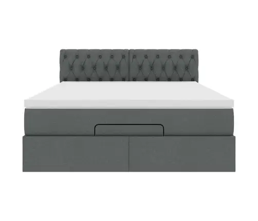 Ottomani Voodi Madratsita, Tumehall, 140X190cm Kangas