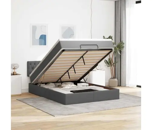 Ottomani Voodi Madratsita, Tumehall, 140X190cm Kangas