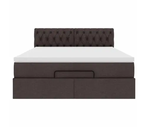 Osmaņu Gultas Rāmis Ar Matrača Tumši Pelēks 140X200 Cm Audums Vidaxl