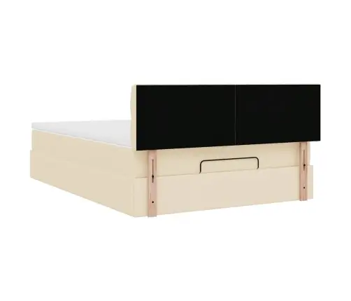 Osmanų Lova Su Čiužiniu, Kreminis, 140X200cm Audinys