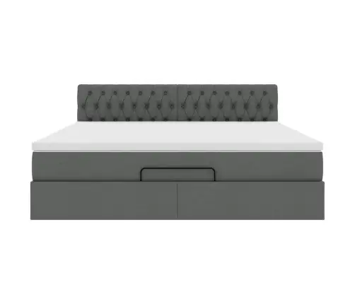 Osmaņu Gultas Rāmis Ar Matrača Tumši Pelēks 160X200 Cm Audums Vidaxl