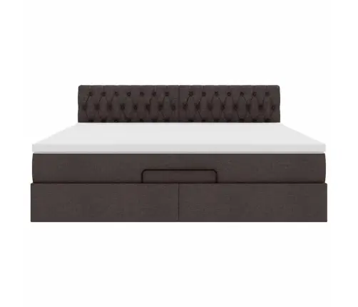 Osmanų Lovos Rėmas Su Čiužiniu, Rudas, 160X200 cm Audinys