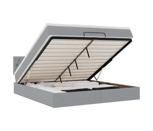 Osmaņu Gultas Rāmis Ar Matrača Gaiši Pelēks 180X200 Cm Audums Vidaxl