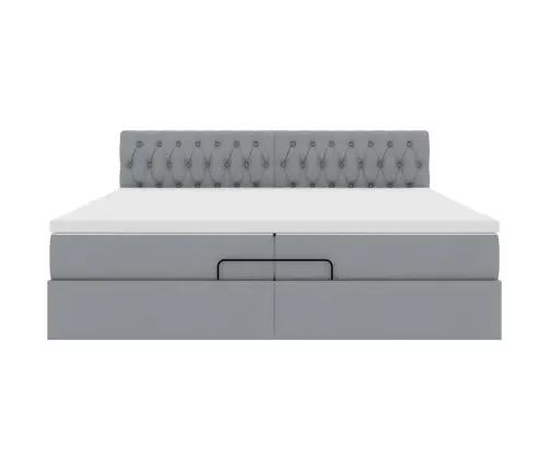 Osmaņu Gultas Rāmis Ar Matrača Gaiši Pelēks 200X200 Cm Audums Vidaxl