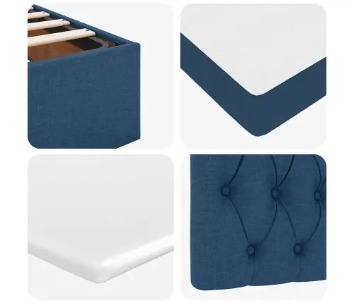 Ottomani Voodi Madratsiga, Sinine, 200 X 200 cm Kangas