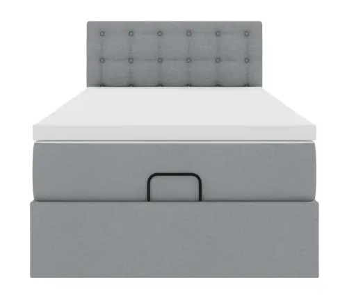 Osmaņu Gultas Rāmis Ar Matraci Gaiši Pelēks 80X200Cm Audums Vidaxl