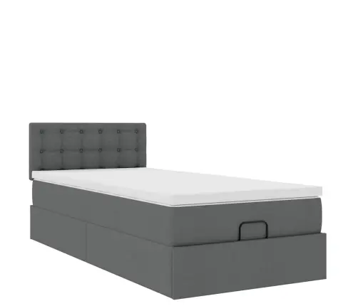 Osmaņu Gultas Rāmis Ar Matrača Tumši Pelēks 80X200 Cm Audums Vidaxl Osmaņu Gultas Rāmis Ar Matrača Tumši Pelēks 80X200 Cm Audums Vidaxl