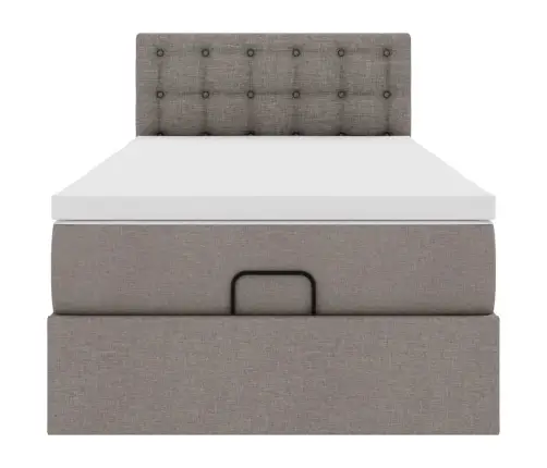 Osmaņu Gultas Rāmis Ar Matrača Pelēkbrūns 80X200 Cm Audums Vidaxl