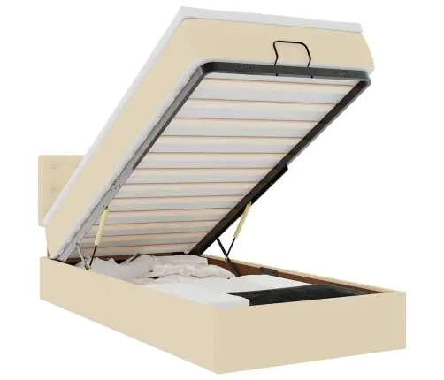 Osmaņu Gultas Rāmis Ar Matrača Krēma 80X200 Cm Audums Vidaxl