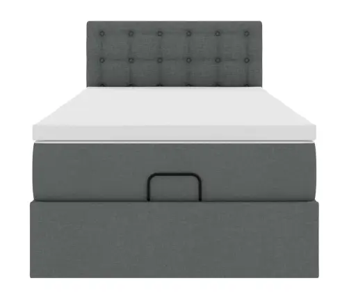 Osmaņu Gultas Rāmis Ar Matrača Tumši Pelēks 90X190 Cm Audums Vidaxl