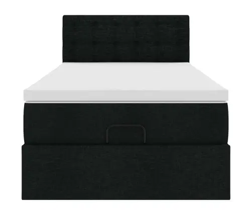 Osmaņu Gultas Rāmis Ar Matrača Melns 90X190 Cm Audums Vidaxl