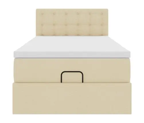 Osmanų Lovos Rėmas Su Čiužiniu, Kreminis, 90X190cm Audinys