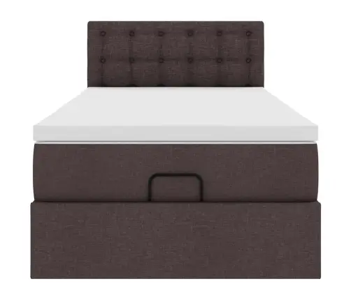 Osmaņu Gultas Rāmis Ar Matrača Tumši Brūns 100X200 Cm Audums Vidaxl