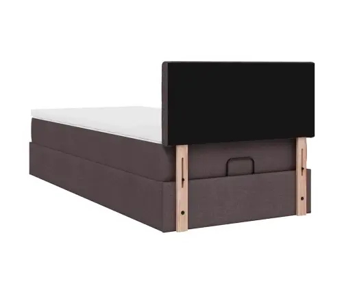 Osmaņu Gultas Rāmis Ar Matrača Tumši Brūns 100X200 Cm Audums Vidaxl