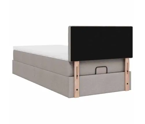 Osmaņu Gultas Rāmis Ar Matrača Pelēkbrūna 100X200 Cm Audums Vidaxl