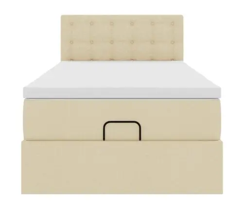 Osmaņu Gultas Rāmis Ar Matrača Krēma 100X200 Cm Audums Vidaxl