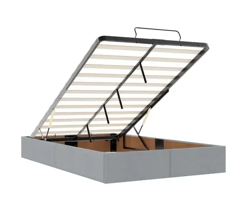 Osmaņu Gultas Rāmis Ar Matrača Gaiši Pelēks 120X190 Cm Audums Vidaxl