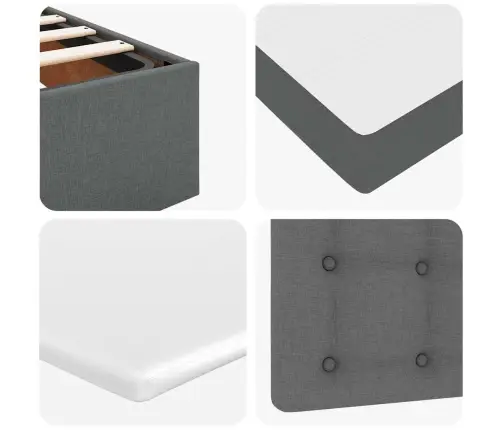 Osmaņu Gultas Rāmis Ar Matrača Tumši Pelēks 120X190 Cm Audums Vidaxl